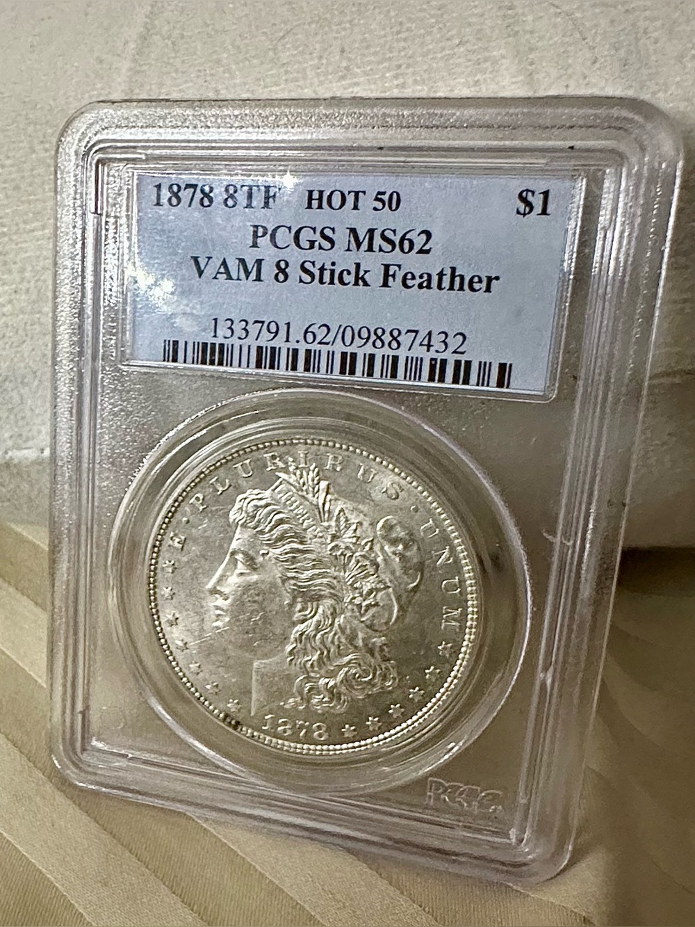 RARE ‼️1878 8TF HOT 50 VAM MS62 Morgan Dollar 8 Stick Feather PCGS Graded